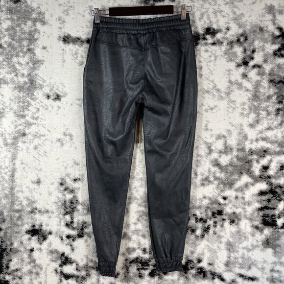 Oriana Lifestyle Jogger Womens Size Small Black‎ Polyamide Black Faux Leather - Picture 2 of 11